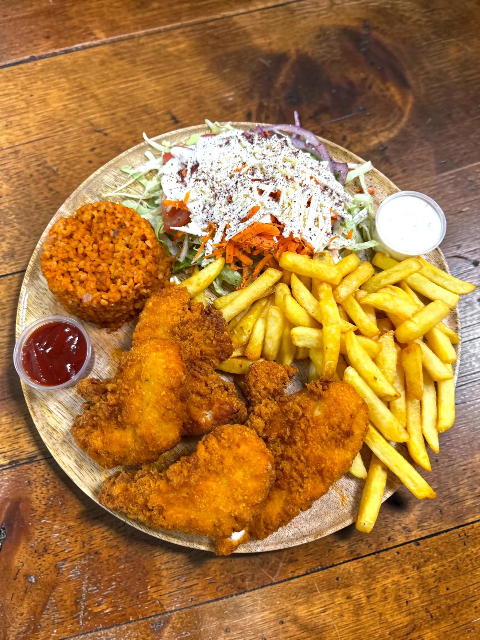 Assiette tenders Istanbul Kebab Houdain - blé crudités frites tenders