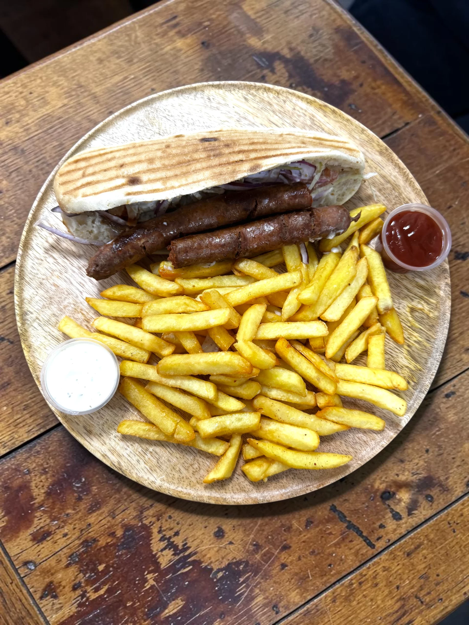 Kebab merguez Istanbul Kebab Houdain - galette merguez crudités sauce